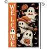Bandeira de Jardim Outono Halloween Fantasma Abóbora Dia dos Mortos Decoração de Pátio Externo Bandeira Atacado