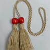 Pedido Directo de Fábrica 2 mm*45+5 cm Marrón Poliéster Borla de Cuentas de Doble Extremo Cuerda para Sombrero Borla de Cuerda Retorcida
