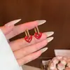 Brincos Coração Vermelho Retrô Francês para Mulheres 2026 Novo Estilo Elegante Popular de Alta Qualidade Versátil Brincos e Acessórios para Orelha