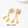 Colgante de calabaza con borla dorada chapada en cobre, pulsera DIY, collar, joyería, accesorios, accesorios para horquilla estilo chino cheongsam
