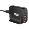 Suministro Transfronterizo de Cargador de Escritorio de Nitruro de Galio de 200W Pd100W de Carga Rápida de Nitruro de Galio Estación de Carga Rápida para Múltiples Dispositivos