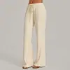 Nuevos pantalones de yoga rectos transfronterizos, pantalones anchos de corte holgado para mujer, pantalones deportivos y de fitness con cordón elástico 1011