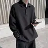 Camisa polo masculina manga longa, moderna e estilosa, com gola de lapela, adequada para uso casual, versátil, versão coreana 2026, top de moda outono