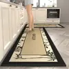 Alfombra de Piso para Cocina del Hogar a Prueba de Manchas Anticaída Almohadilla para Pies Absorbente de Aceite Resistente a la Suciedad Sin Lavado Gruesa Tira Larga Alfombra de Bucle Cortable