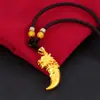 Vietnam Arena Oro Colgante Diente de Lobo Latón Chapado en Oro Personalidad Moda Hombres Colgante Diente de Lobo Oro 24K Accesorios Regalo