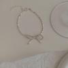 Pulseira Doce com Laço para Mulheres, Design Misto Estiloso e Moderno, Pulseira Galvanizada para o Dia a Dia, Acessório de Moda Estilo Ins Celebridade da Internet