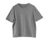 Suéter Camiseta de Manga Corta de Algodón Puro Holgado de Primavera con Hombros Descubiertos, Base Simple de Color Sólido, Punto Medio Trasero, Cuello Redondo, Todas las Combinaciones para Mujer