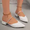 Comercio electrónico transfronterizo, talla grande, nueva colección de verano 2026: Sandalias de moda para mujer estilo europeo y americano con adornos de pedrería y tacones gruesos