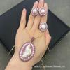 Terno barroco de pérolas em formato especial, moda europeia e americana, leve, luxuoso, feito à mão, com diamantes tchecos, francês, médio e antigo, conjunto de três peças