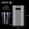 Bolsas para Té de Leche de Grado Alimenticio de una o Doble Taza, Bolsas de Tote Transparentes Engrosadas, Contenedores para Tazas Grandes, Bolsas de Plástico para Polvo de Hielo, Hecho a Medida