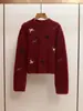 Suéter de Punto Suelto de Cuello Redondo y Manga Larga con Patrón Bordado de Perlas, Suave y Ceroso, Nuevo Invierno para Mujer, Shenzhen Nanyou