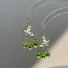 Brincos Pingente de Flor Minimalista Estilo Coreano, Gota d'Água, Borla, Ganchos de Orelha Frescos e Doces, Brincos Simples Versáteis da Moda para Mulheres