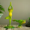 Rana de Yoga Americana Escritorio Creativo Divertido para Enviar Amigos Cumpleaños Vidrio Hogar Decoraciones de Rana Adornos de Resina
