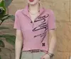 Camiseta de Verano Nuevo Estilo para Mujer, Manga Corta, de Moda, Elegante, con Letras Estampadas, Media Cremallera, Top Adelgazante para Mujer