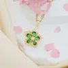 Colar Feminino Celebridade da Internet Estrela de Cinco Pontas Giratória Flor de Zircônia Nicho Luxo Leve Novo Design Pingente Colar de Temperamento Totalmente Diamantado