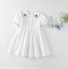 Vestido de Boneca com Gola para Meninas Coreanas 2025 Verão Novo Estilo Coreano Estilo Estrangeiro Saia Infantil Vestido de Princesa para Menininha