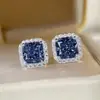 Brincos de Zircônia Europeus e Americanos de Luxo Leve Transfronteiriços Estilo Celebridade para Mulheres, Brincos de Zircônia Cúbica de Temperamento Princesa Joias Atacado