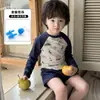Traje de baño coreano de dos piezas para niños, nuevo traje de baño de manga larga protector solar de secado rápido, conjunto de natación de verano