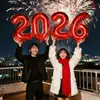 2026 Decoración de Globos Digitales de Año Nuevo Adorno Atmósfera Día de Año Nuevo Accesorios de Fotografía para Niñas Arreglo de Escena Bolas
