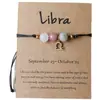 Pulseiras Populares Transfronteiriças de 12 Constelações e Oito Planetas Feitas à Mão com Contas para Homens e Mulheres, Pulseiras de Pedra Natural Preta Fosca