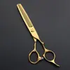 Tijeras de peluquería color dorado, tijeras rectas de 6 pulgadas, tijeras entresacadoras, tijeras de peluquería profesionales para barberías, venta al por mayor de fábrica