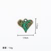 Colgante Popular Transfronterizo de Corazón Verde con Cruz y Caballito de Mar Accesorios para Joyería DIY Accesorios para Pendientes Retro