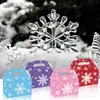 Dd295 Copo de Nieve Invierno Navidad Polvo Hermosos Recuerdos de Fiesta Bolsas de Regalo de Dulces Cajas Blancas de Cartón con Forma de Cuerno