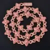 Hip-Hop Europeo y Americano Transfronterizo Piedra Preciosa Colorida Trébol de Cuatro Hojas Cadena Cubana Collar para Hombre Joyería de Lujo Ligero Nicho Venta al por Mayor