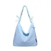 Bolso Cruzado de Nylon Estilo Coreano para Mujer, Bolso Cruzado con Cordón y Pliegues de Nube, Bolso de Hombro Único Estilo Simple y Relajado para Mujer