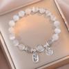 Pulseira Feminina Pulseira Olho de Gato Pulseira Água-Marinha Pulseira Lua Cinzenta Pulseira de Cristal Natural Elegante Ins