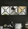Pegatinas Estéreo de Cristal 3D Combinación Moderna Pegatinas de Espejo Acrílico DIY Pegatinas de Pared para Sala de Estar Dormitorio Pared de Fondo de TV