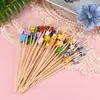 Palillos de cóctel desechables creativos de colores con forma de estrella de cinco puntas, al por mayor, para decorar bandejas de postres y fruteros