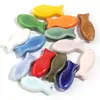 Cuentas pequeñas de pescado de cerámica con agujeros rectos para pulseras, collares, llaveros, correas de teléfono, colgantes de bolso y accesorios de joyería hechos a mano para DIY