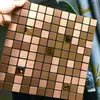 Panel de Aluminio-Plástico Azulejo Mosaico Metálico Pegatinas de Pared Autoadhesivas con Pegamento para Baño y Pared de Fondo de TV