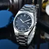 Reloj Clásico Sencillo y Elegante Tianjia Tejido Banda de Acero Sólido Esfera Plateada Cuarzo Europeo Calendario Simple Venta al por Mayor en Stock