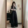 Pantalones de Pierna Ancha Caídos de Cintura Alta Estilo Coreano Otoño/Invierno para Mujer, Estilo Perezoso, Suaves y Ajustados, Largo hasta el Suelo, Sueltos, Cubren las Caderas, Estilo Casual