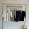 Camiseta Base de Cuello Alto a Media Manga de Lana Lyocell para Mujer, Top Ajustado de Manga Tres Cuartos con Mezcla de Lyocell-Acetato