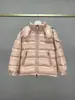 Versión Correcta de M para la Clásica Chaqueta Maire para Mujer con Sombrero Desmontable, Aspecto Adelgazante, Cuello de Piel, Chaqueta de Plumón de Pato Blanco