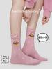 85829 Calcetines Zhuji para Mujer de Otoño Rayados de Media Pantorrilla Lindos de Dibujos Animados Conejito Sin Costuras Calcetines de Algodón Grises Invierno