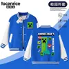 Jaqueta baseball Creeper do Minecraft para crianças, meninos e meninas, para primavera e outono, esportes escolares, casual, resistente ao desgaste, top legal