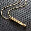 Colgante de Silbato de Acero Inoxidable Más Vendido Respiración Consciente Descompresión Ansiedad Yoga Personalizado Titanio Acero Colgante de Meditación Collar de Estudiante