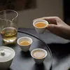 Tazas de Té de Pared Delgada de las Dinastías Tang y Song con Esmalte de Ceniza, Elegantes Tazas de Té Cerámicas para el Hogar, Taza Individual para Eruditos, Tamaño Pequeño, Taza de Té de Roca