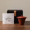Bule de três peças em argila roxa Zhuni de minério bruto Miyanyuan, tigela e xícara vintage de alta qualidade para preparo de chá para uso doméstico, caixa de presente para conjunto de chá Kung Fu