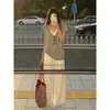 Camiseta de Verão Feminina Casual Solta Preguiçosa Floco de Neve Algodão Fina Base Cor Color Block Decote V Falso Duas Peças Manga Curta Estilo Coreano