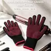 Exclusivo para vendas transfronteiriças, luvas de silicone antiderrapantes dupla face com logotipo personalizado, luvas de cabeleireiro resistentes a altas temperaturas e isolantes térmicas
