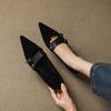 Zapatos Casuales de Diseño Francés con Punta Aguda sin Cordones para Mujer 2025 Otoño Nuevos Zapatos Retro de Moda con Plataforma Interior y Boca Baja