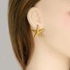 Pendientes de acero inoxidable 304 con diseño de estrella de mar, estilo europeo y americano, con diseño de nicho para mujer, de metal de 18 quilates y diseño avanzado.