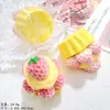 Juguete de Comida Imitación Tarta de Crema 3D Accesorios de Pegamento de Crema DIY Muñeca de Bolsa Ciega Miniaturas de Resina para Casa de Muñecas