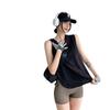 Blusa Esportiva Gola Careca Feminina Sem Mangas Solta Secagem Rápida Colete Camiseta de Academia Top para Corrida Roupa de Yoga 1044