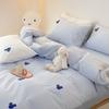 Conjunto de 4 peças de algodão puro lavado com estampa Mickey Xiaoxin, 60 contagens, Roupa de cama infantil de algodão puro, Conjunto de 3 peças para dormitório 4
